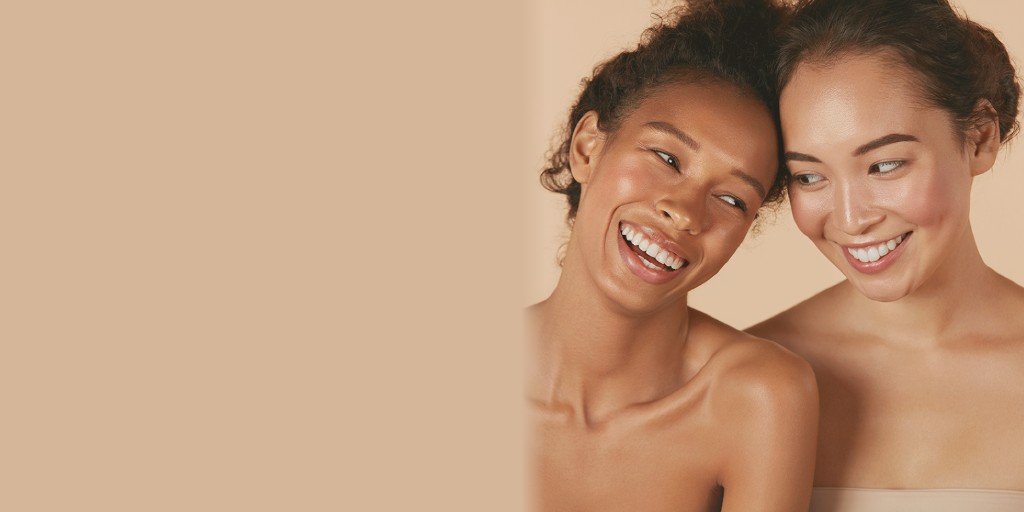 Two clients with radiant glass skin — Dermabell Express Facial result